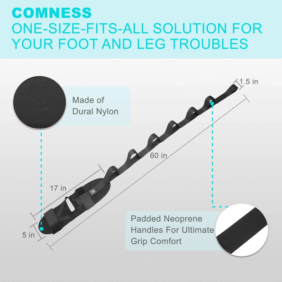 Leg Stretch Band Padded Foot Cradle & Six Handles