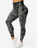 Leggings Tie-Dye High-Waist Machine Washable