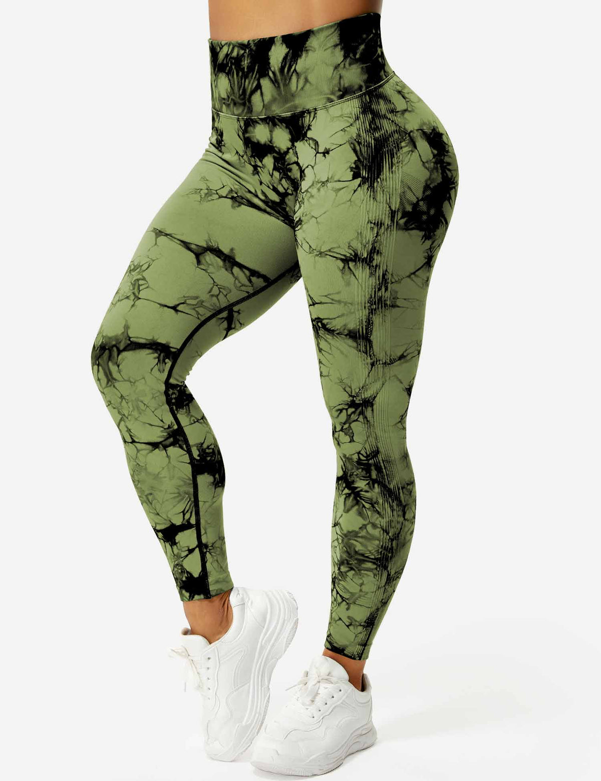 Leggings Tie-Dye High-Waist Machine Washable