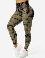 Leggings Tie-Dye High-Waist Machine Washable