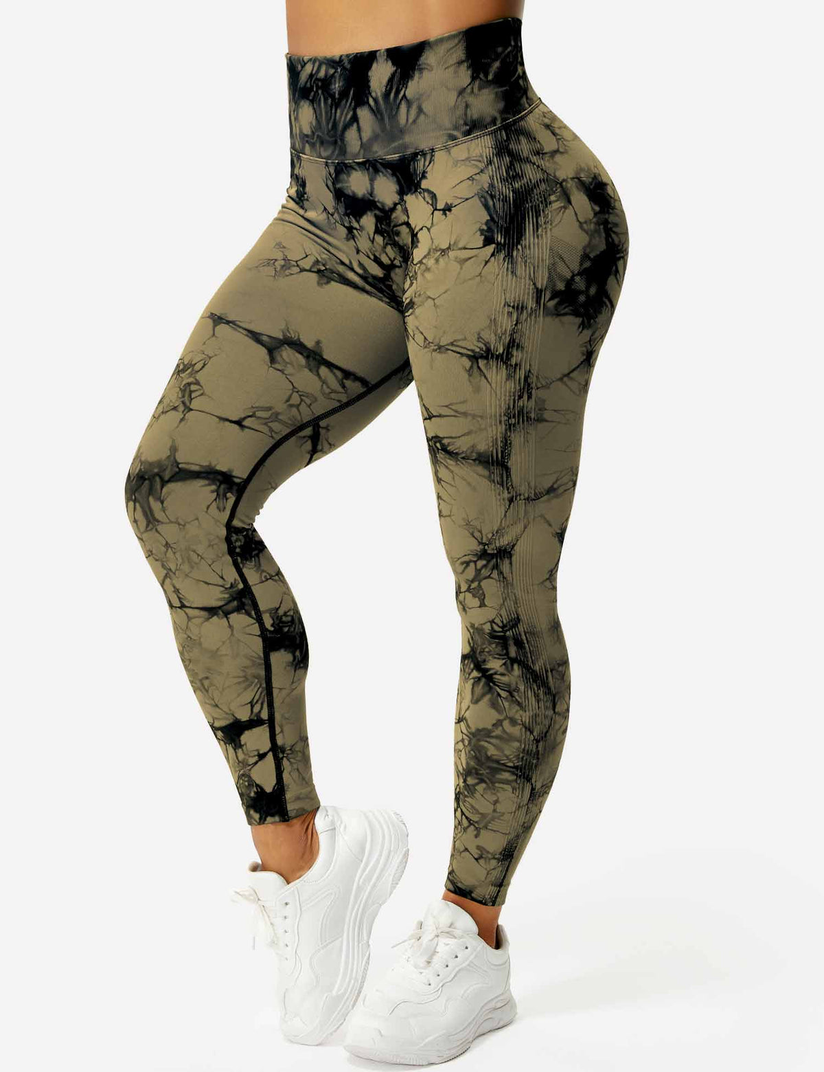 Leggings Tie-Dye High-Waist Machine Washable