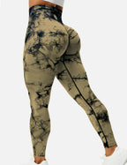 Leggings Tie-Dye High-Waist Machine Washable