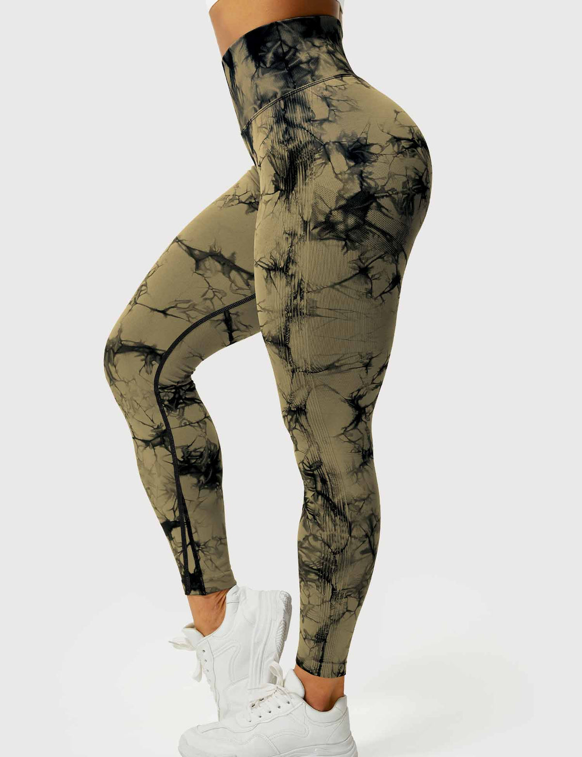 Leggings Tie-Dye High-Waist Machine Washable