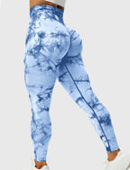 Leggings Tie-Dye High-Waist Machine Washable
