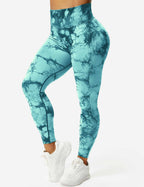 Leggings Tie-Dye High-Waist Machine Washable