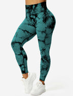 Leggings Tie-Dye High-Waist Machine Washable