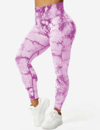 Leggings Tie-Dye High-Waist Machine Washable