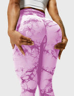 Leggings Tie-Dye High-Waist Machine Washable