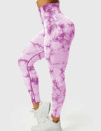 Leggings Tie-Dye High-Waist Machine Washable