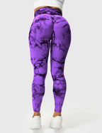 Leggings Tie-Dye High-Waist Machine Washable