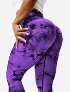 Leggings Tie-Dye High-Waist Machine Washable