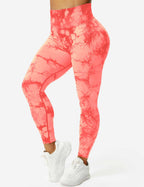 Leggings Tie-Dye High-Waist Machine Washable