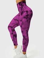 Leggings Tie-Dye High-Waist Machine Washable