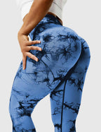 Leggings Tie-Dye High-Waist Machine Washable