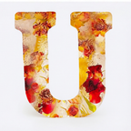 Letter Light Real Dried Flowers Warm LED USB Powered