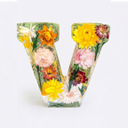 Letter Light Real Dried Flowers Warm LED USB Powered