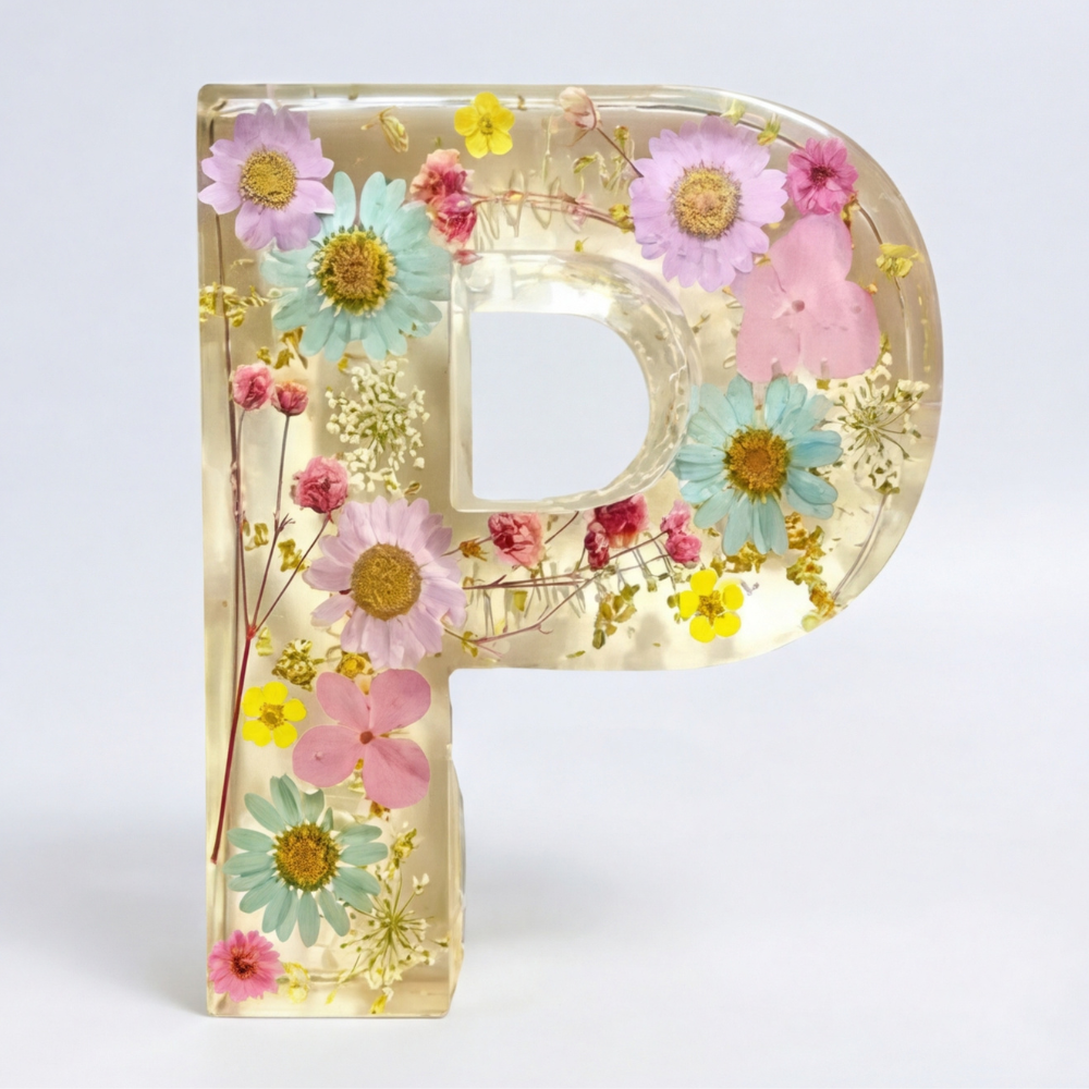 Letter Light Real Dried Flowers Warm LED USB Powered