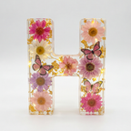 Letter Light Real Dried Flowers Warm LED USB Powered