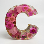 Letter Light Real Dried Flowers Warm LED USB Powered
