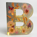 Letter Light Real Dried Flowers Warm LED USB Powered