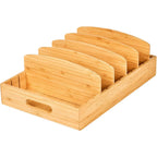 Lid Organizer Bamboo Adjustable Dividers Space-Saving