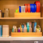 Lid Organizer Bamboo Adjustable Dividers Space-Saving
