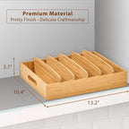 Lid Organizer Bamboo Adjustable Dividers Space-Saving