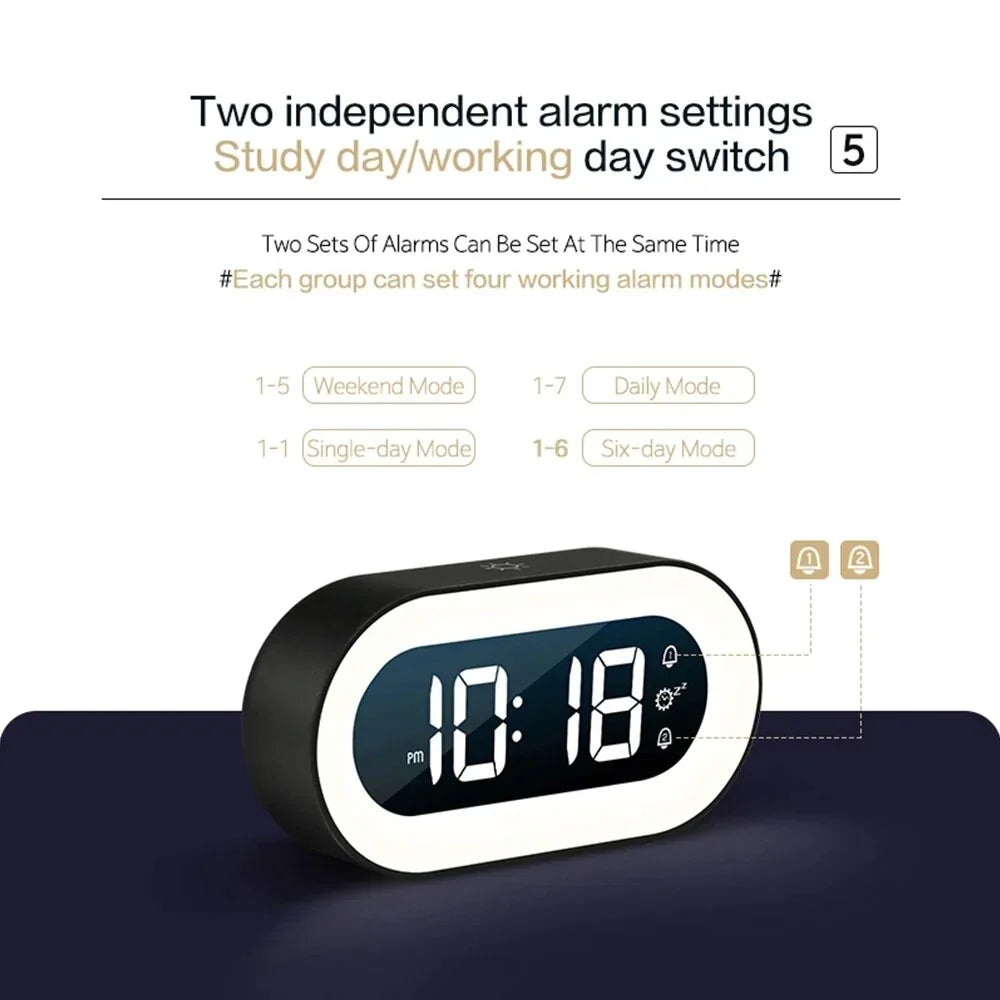 Light Alarm Clock Sunrise Simulation Dimmable Night Light