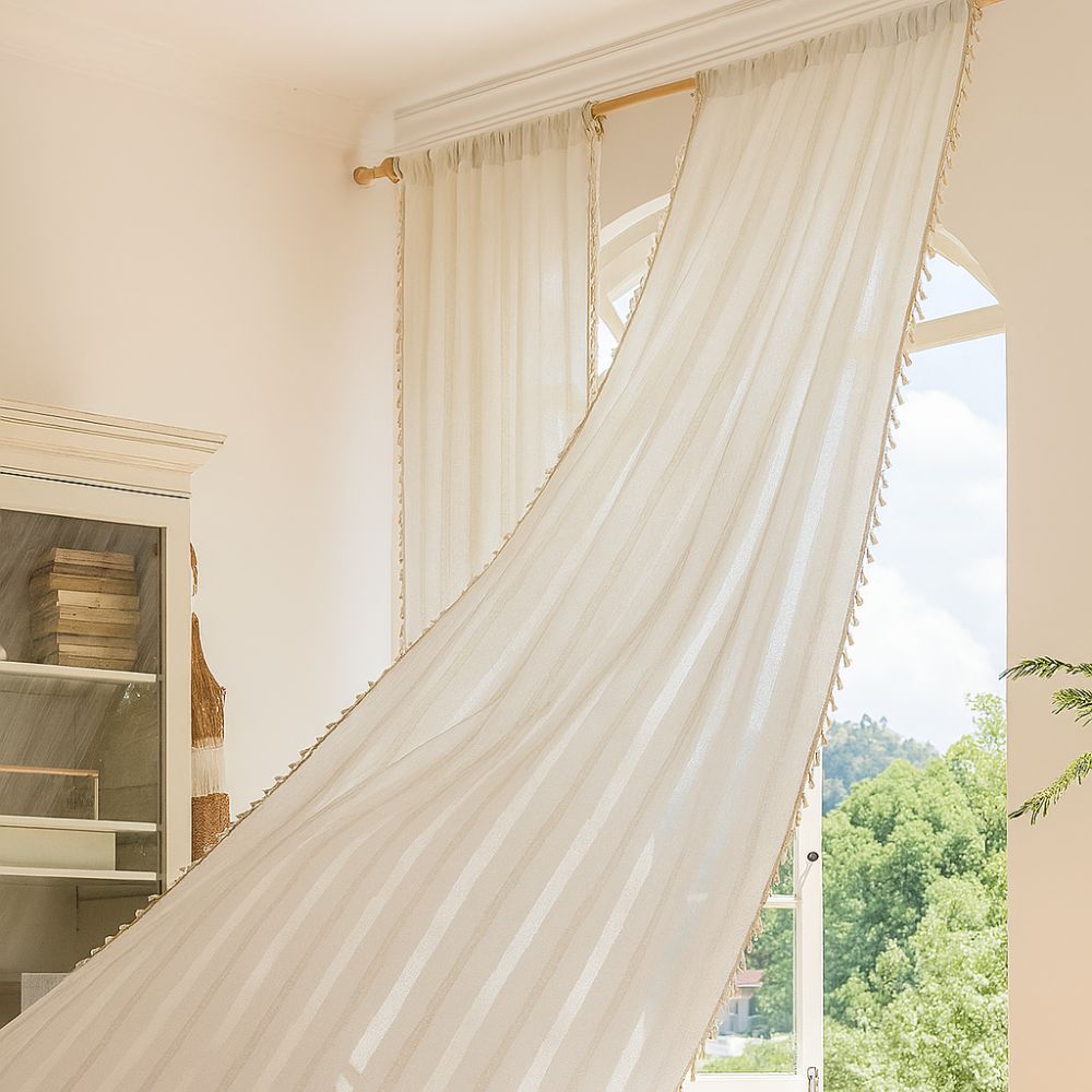 Light-Filtering Microfiber Sheer Curtain (Grommet Or Rod Pocket)