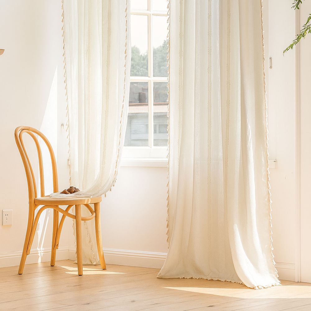 Light-Filtering Microfiber Sheer Curtain (Grommet Or Rod Pocket)
