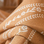 Light-Filtering Microfiber Wheat-Embroidered Tassel Curtain Panel