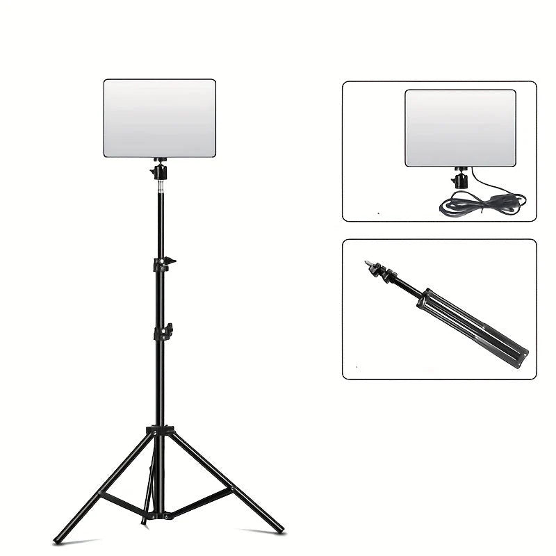Light Stand Adjustable 43.3 Inch Aluminum LED Lamp Included
