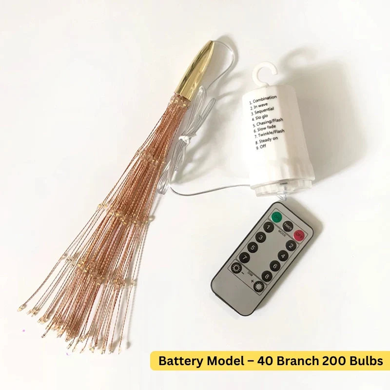 Light String Firework Design 200 LEDs Solar & Battery