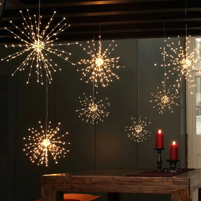 Light String Firework Design 200 LEDs Solar & Battery