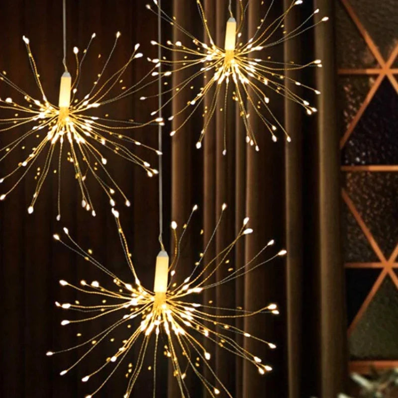Light String Firework Design 200 LEDs Solar & Battery