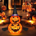 Lighted Halloween Pumpkins Warm White Collapsible Set of 2