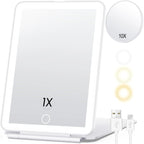 Lighted Makeup Mirror 10X Magnification Adjustable LED Rechargeable