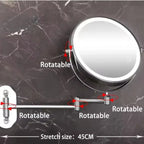 Lighted Makeup Mirror Adjustable Brightness Tri-Color 3x Magnification Rechargeable