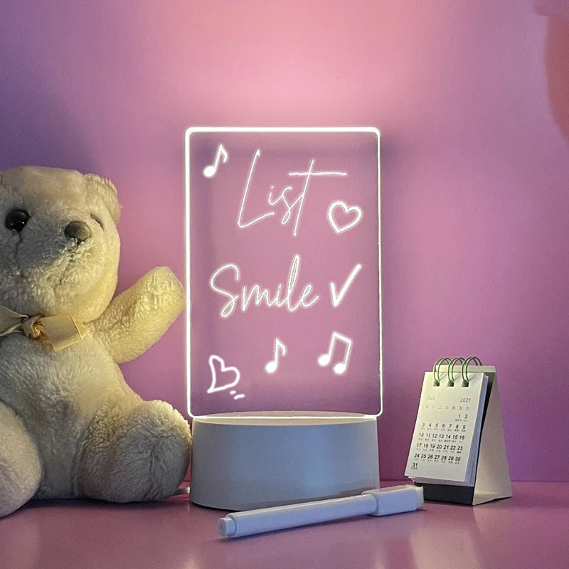 Lighted Message Board Illuminated Acrylic With Light Pen