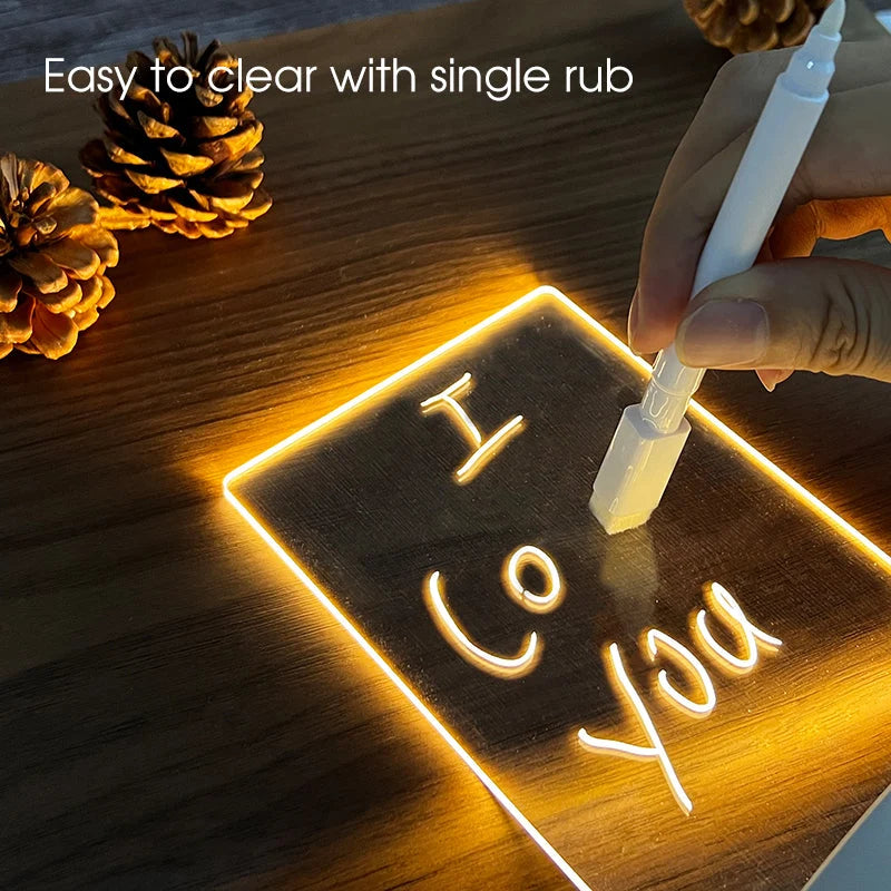 Lighted Message Board Illuminated Acrylic With Light Pen