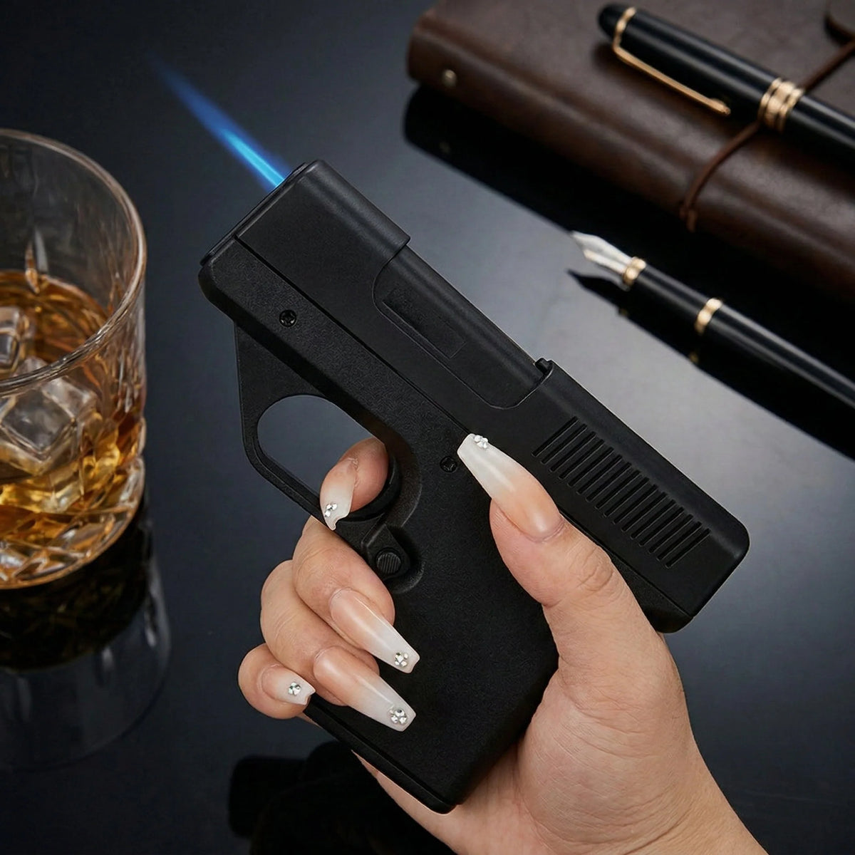 Lighter Refillable Jet Flame Hidden Compartment