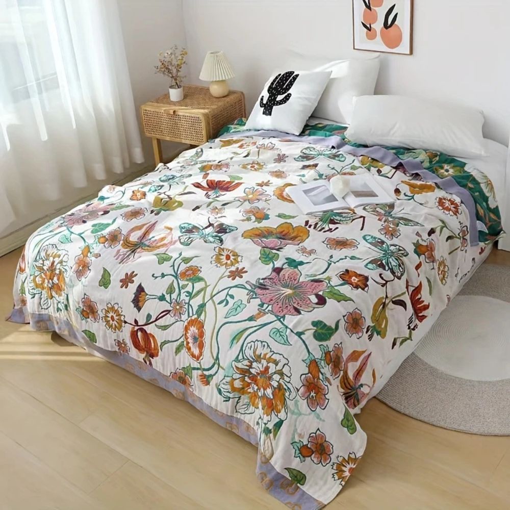 Lightweight Breathable Cotton Throw Blanket