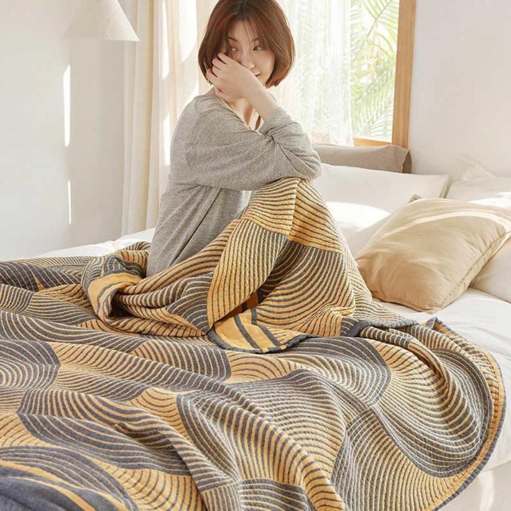 Lightweight Breathable Reversible Cotton Muslin Blanket