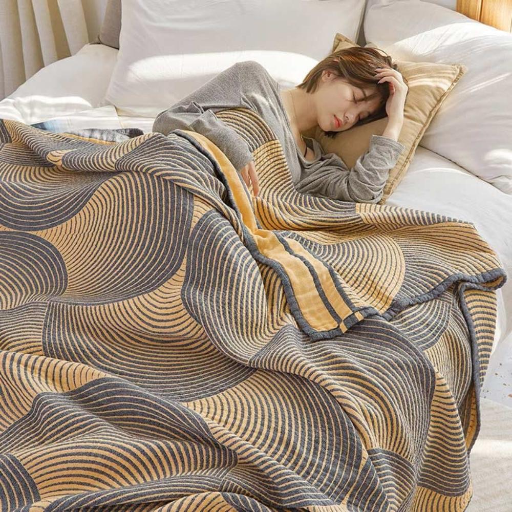 Lightweight Breathable Reversible Cotton Muslin Blanket