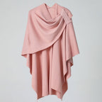 Lightweight Draped Microfiber Shawl Coat