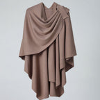 Lightweight Draped Microfiber Shawl Coat