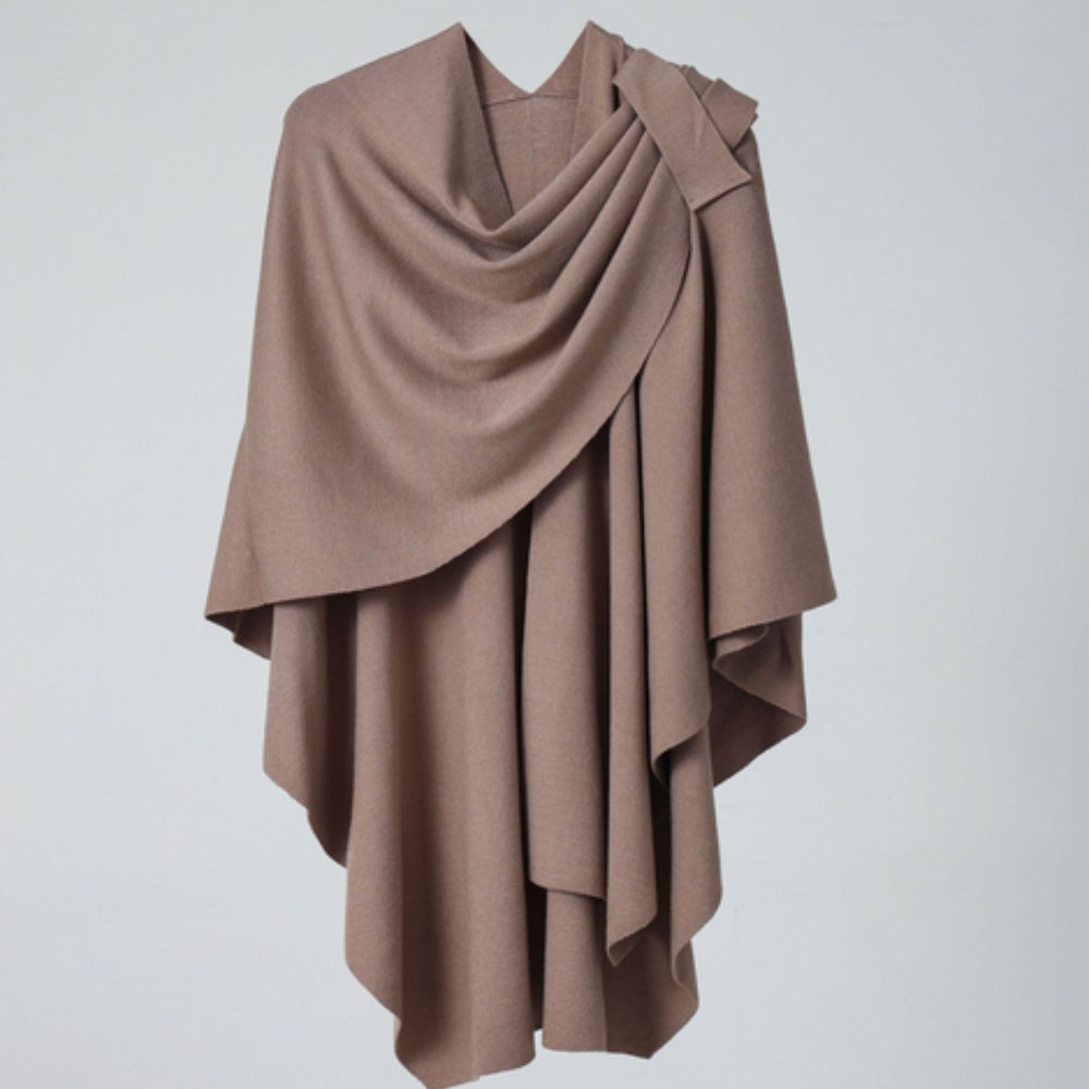 Lightweight Draped Microfiber Shawl Coat