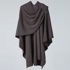 Lightweight Draped Microfiber Shawl Coat
