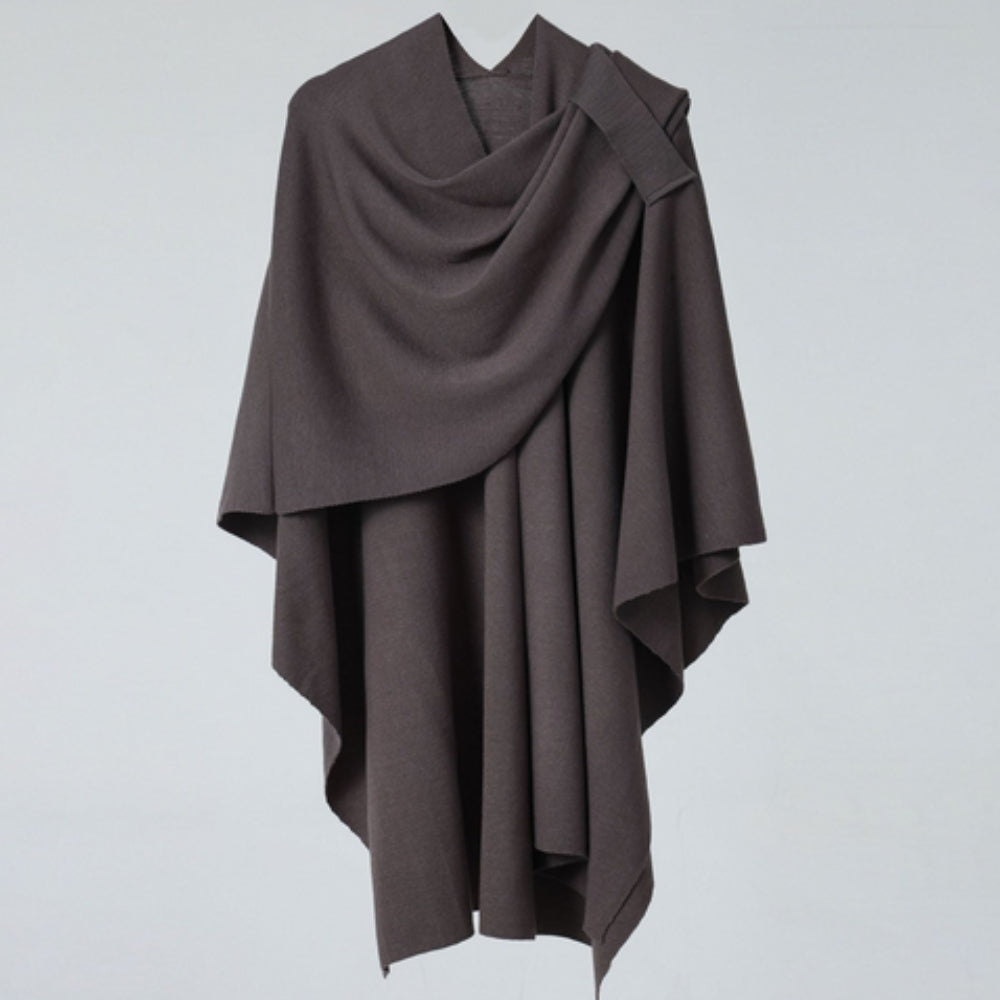 Lightweight Draped Microfiber Shawl Coat