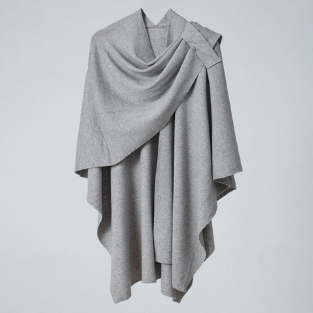 Lightweight Draped Microfiber Shawl Coat